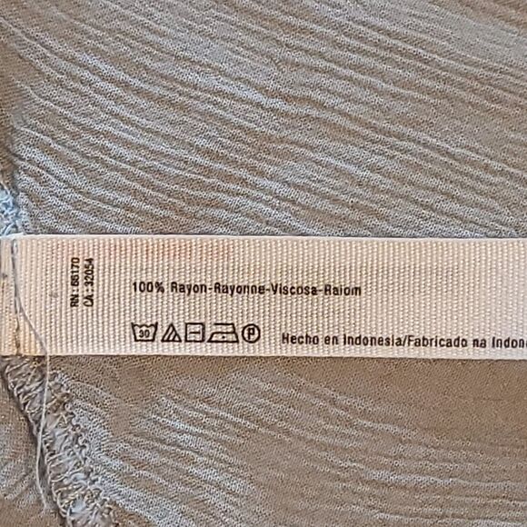 Free People Intimately Top Womens XS Grey Green Crinkle Boho - Picture 6 of 10